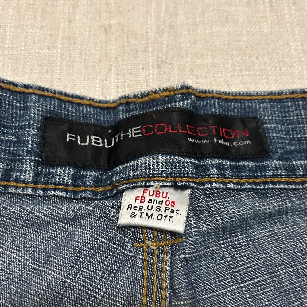 FUBU The Collection Shorts Men's 32 Blue Jeans Y2K Retro Distressed - Picture 7 of 15
